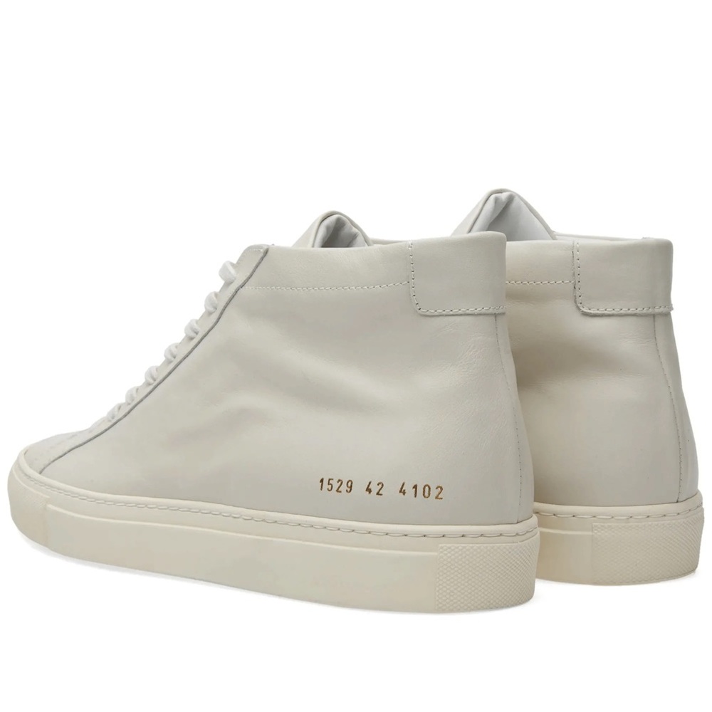 Common Projects White Leather Achilles Mid-Top Sneakers
